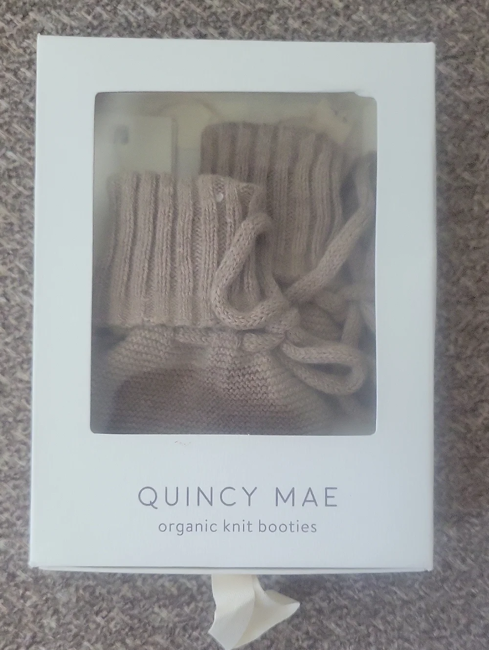 Quincy Mae Knit Baby Booties - Taupe